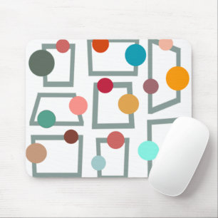 Mid-century Modern Trapezoids and Circles  Mouse Mat