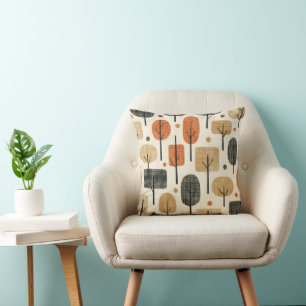 Mid Century Modern Tree Pattern Cushion