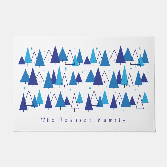 Mid Century Modern Trees Doormat (Front)