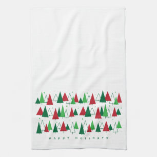 Mid Century Modern Trees Tea Towel