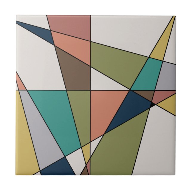 Mid Century Modern Triangle Abstract Tile (Front)