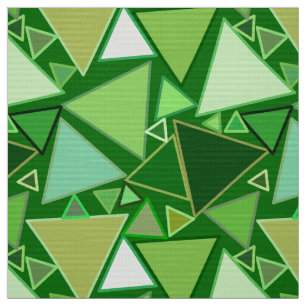 Mid-Century Modern Triangles, Emerald Green Fabric