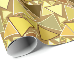 Mid-Century Modern Triangles, Mustard Yellow Wrapping Paper
