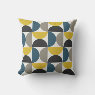 Mid-Century Modern Turmer Gunmetal and blue Cushion