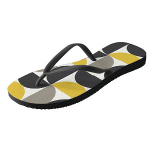 Mid-Century Modern Turmeric Gunmetal    Flip Flops