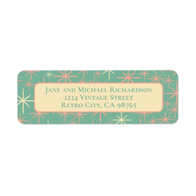 Mid Century Modern Twinkling Atomic Stars Retro  (Front)