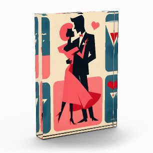 Mid Century Modern Valentine Dancing Couple Photo Block