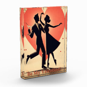 Mid Century Modern Valentine Dancing Couple  Photo Block