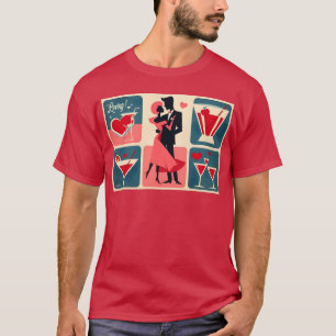 Mid Century Modern Valentine Dancing Couple T-Shirt
