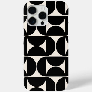 Mid Century Modern Vintage Pattern Black And White iPhone 15 Pro Max Case