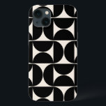 Mid Century Modern Vintage Pattern Black And White iPhone 13 Case<br><div class="desc">Retro Mid Century Modern Pattern – Abstract Geometric Shapes – Minimalist Pattern in black and cream white.</div>