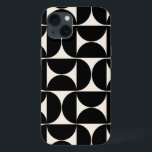 Mid Century Modern Vintage Pattern Black And White iPhone 13 Case<br><div class="desc">Retro Mid Century Modern Pattern – Abstract Geometric Shapes – Minimalist Pattern in black and cream white.</div>