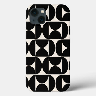 Mid Century Modern Vintage Pattern Black And White iPhone 13 Case