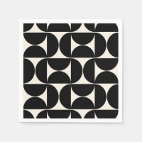 Mid Century Modern Vintage Pattern Black And White