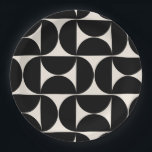 Mid Century Modern Vintage Pattern Black And White Paper Plate<br><div class="desc">Retro Mid Century Modern Pattern – Abstract Geometric Shapes – Minimalist Pattern in black and cream white.</div>