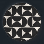 Mid Century Modern Vintage Pattern Black And White Paper Plate<br><div class="desc">Retro Mid Century Modern Pattern – Abstract Geometric Shapes – Minimalist Pattern in black and cream white.</div>