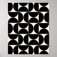 Mid Century Modern Vintage Pattern Black And White