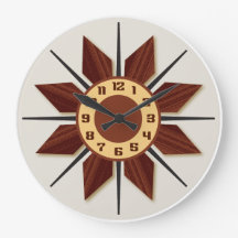 Mid-Century Modern Wall Clock "Wood-Look" texture
