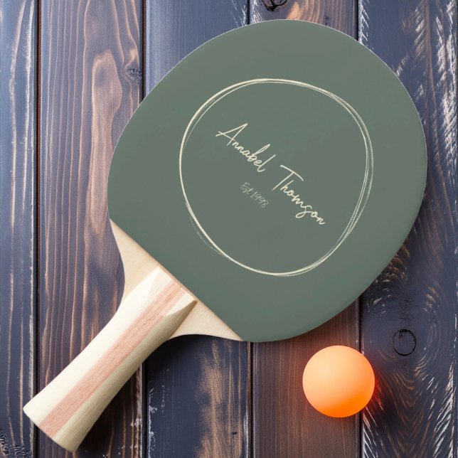 Mid-Century Modern Warm Grey  with Name Ping Pong Paddle (Creator Uploaded)