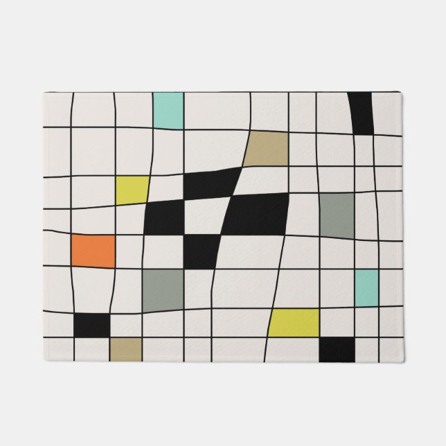Mid Century Modern Warped Tiles Doormat (Front)