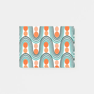 Mid-Century Modern Waves and Circles Post-it Notes