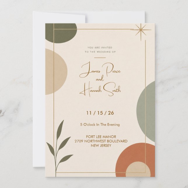 Mid-Century Modern Wedding Invitation (Front)