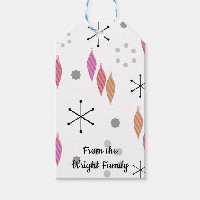 Mid Century Modern Winter Gift Tags (Front)