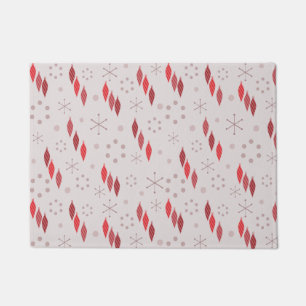 Mid Century Modern Winter Red Doormat