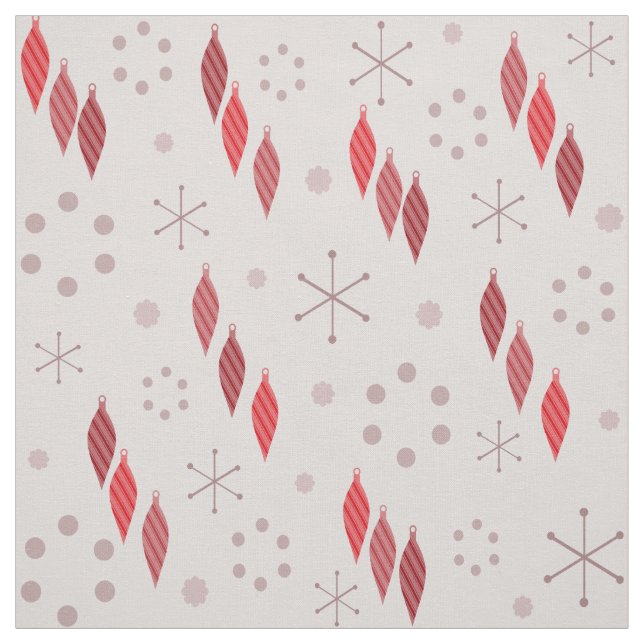 Mid Century Modern Winter Red Fabric (Swatch)