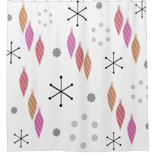 Mid Century Modern Winter Shower Curtain