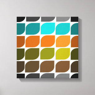 Mid Century Modern Wrapped Canvas Abstract #40
