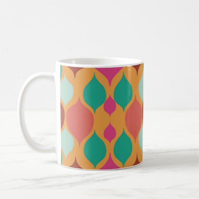 Mid Century Modern Yellow Geometric   Coffee Mug (Left)