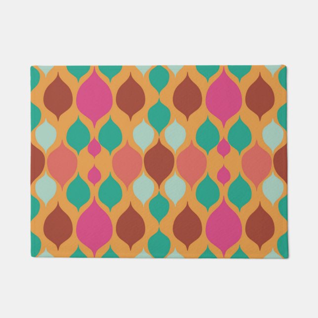 Mid Century Modern Yellow Geometric Doormat (Front)
