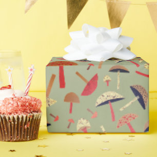 Mid-Century Mushrooms Retro-Inspired Original Art Wrapping Paper