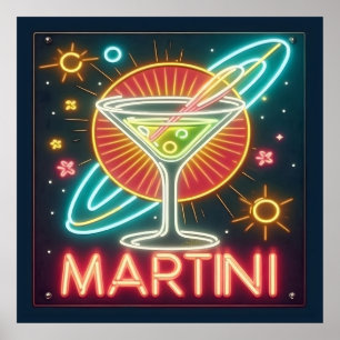 Mid Century Neon Martini Sign 