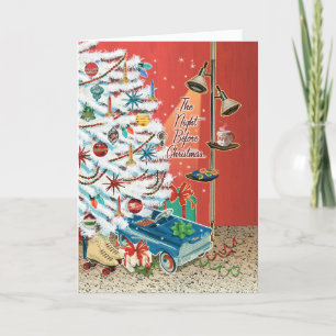 Mid Century Night Before Retro Christmas Card