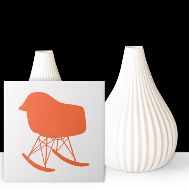 Mid-Century Orange Rocking Chair Silhouette Tile (Creator Uploaded)