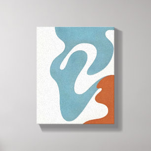 Mid-Century Organic Abstract Sunset Teal No. II Canvas Print