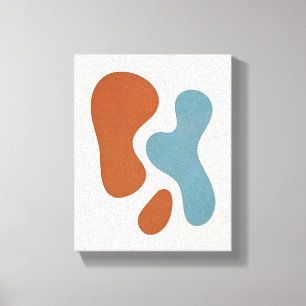 Mid-Century Organic Abstract Sunset Teal No. III Canvas Print