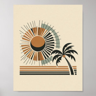Mid-Century Palm Tree Art Poster