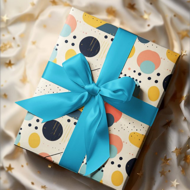 Mid-Century Pattern. Colourful Abstract Shapes  Wrapping Paper (Creator Uploaded)