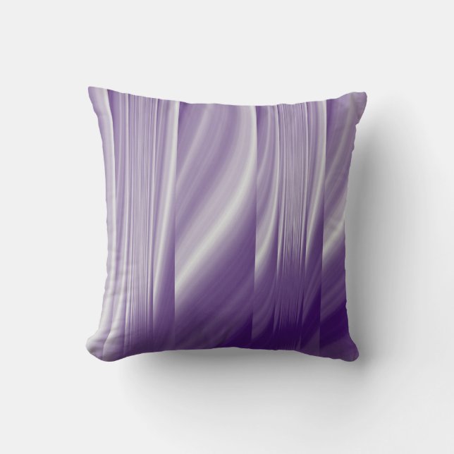 mid century pattern metallic purple lilac lines cushion (Front)