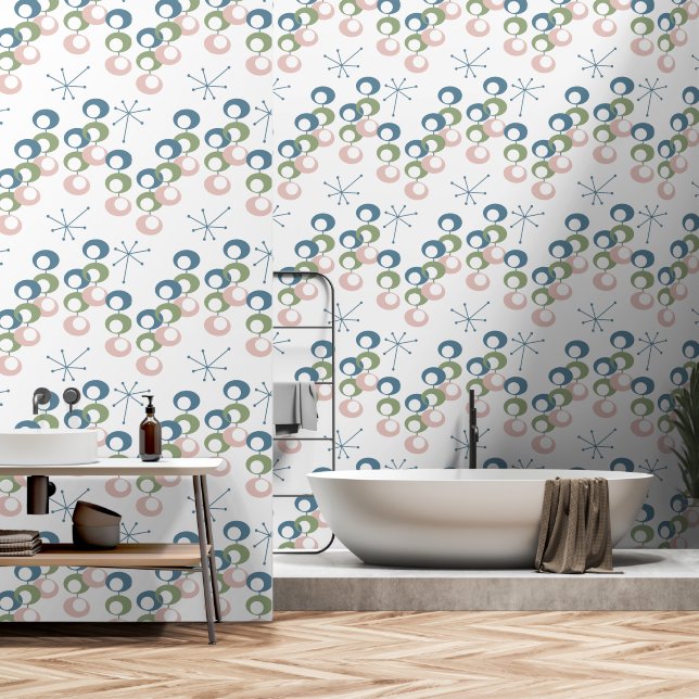 Mid Century Pattern Wallpaper (Bathroom)