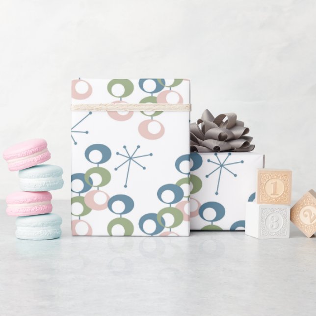 Mid Century Pattern Wrapping Paper (Baby Shower)