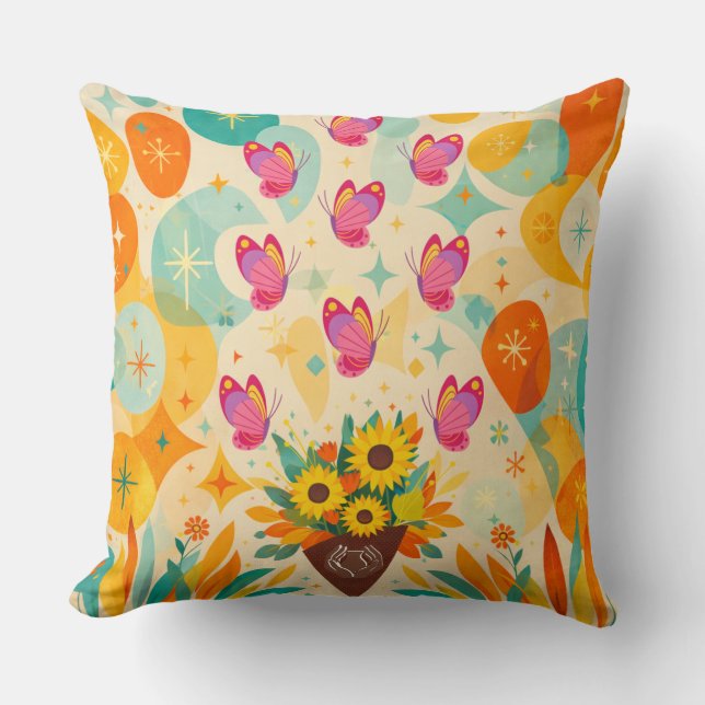 Mid‑Century Petalflight Cushion (Front)