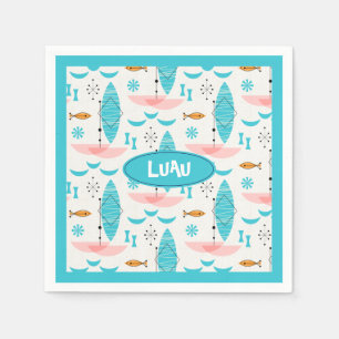 Mid Century Pink Catamaran Napkin