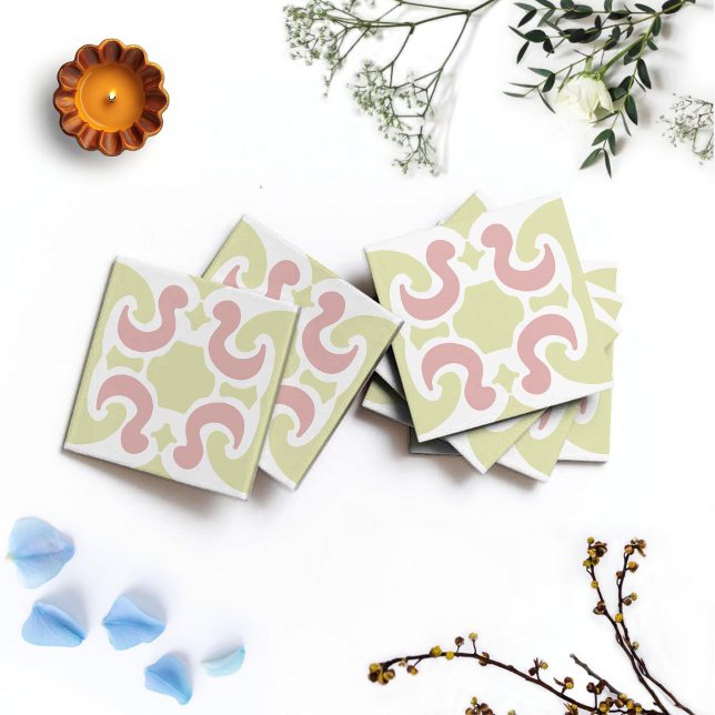 Mid-Century Pink Flamingo Abstract Tile (Creator Uploaded)