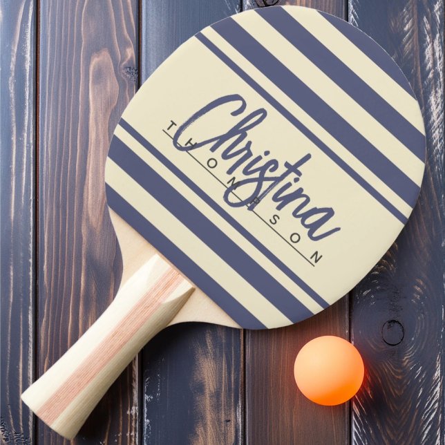Mid-Century Polo Banner Lavender Breeze Name Ping Pong Paddle (Creator Uploaded)