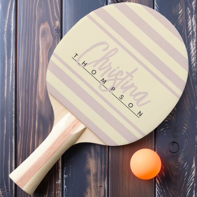 Mid-Century Polo Banner Lavender Kiss Painted Name Ping Pong Paddle (Creator Uploaded)