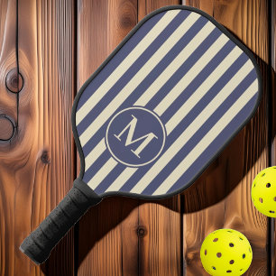 Mid-Century Polo Striping Lavender Breeze Monogram Pickleball Paddle